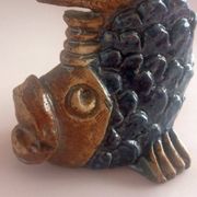 Poterie de studio Figurine en céramique Poisson Sculpture Suédoise