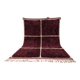 Grand tapis berbère sur mesure authentique bordeaux 3/4 m