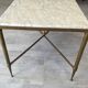Table basse marbre blanc gris structure en métal laiton doré vintage 60s