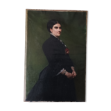 Emile levy (1826-1890) oil on canvas portrait of a woman