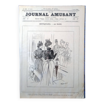 Une illustration dessin issue revue Le Journal Amusant année 1894  Illustrateur Mars