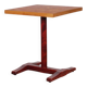 Square wooden dining table with a pedestal from the 1980s.