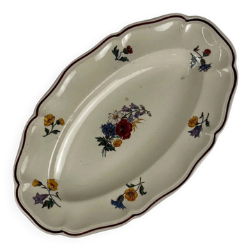 Small oval dish "Agreste" Sarreguemines, 20th century
