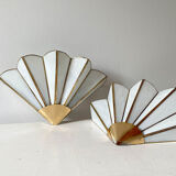 Glass paste fan wall lamp