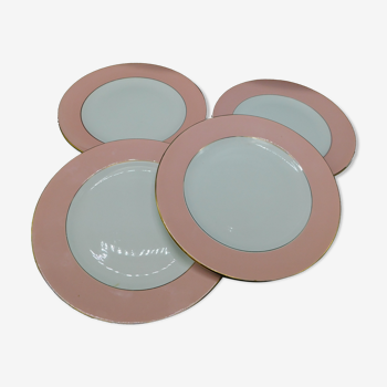 Set de 4 assiettes plates - L'Amandinoise - Rose pastel