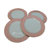 Set of 4 flat plates - L'Amandinoise - Pastel Rose