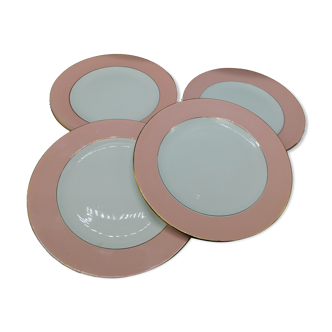 Set de 4 assiettes plates - L'Amandinoise - Rose pastel