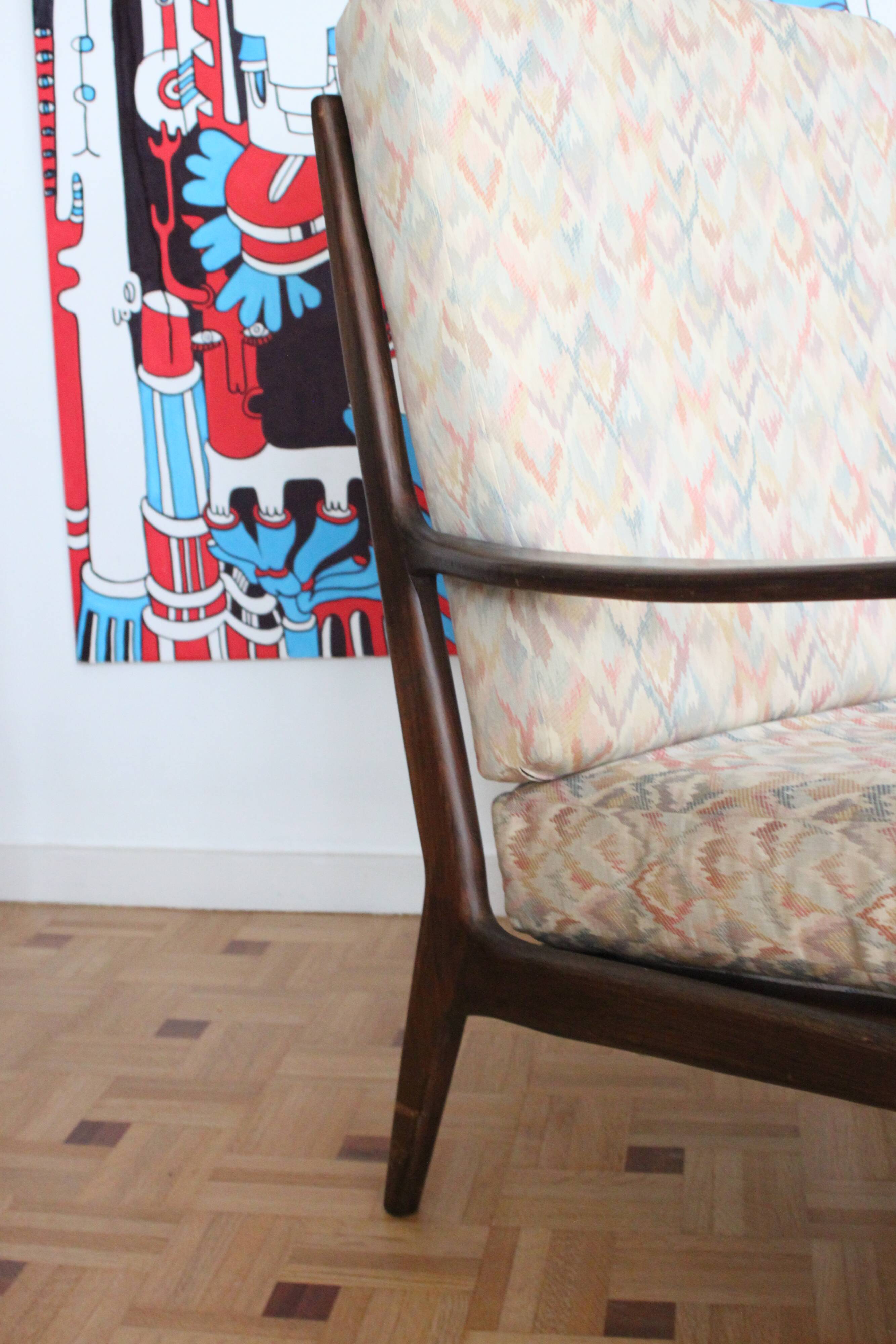 Fauteuil relax vintage en bois de style scandinave, 1950