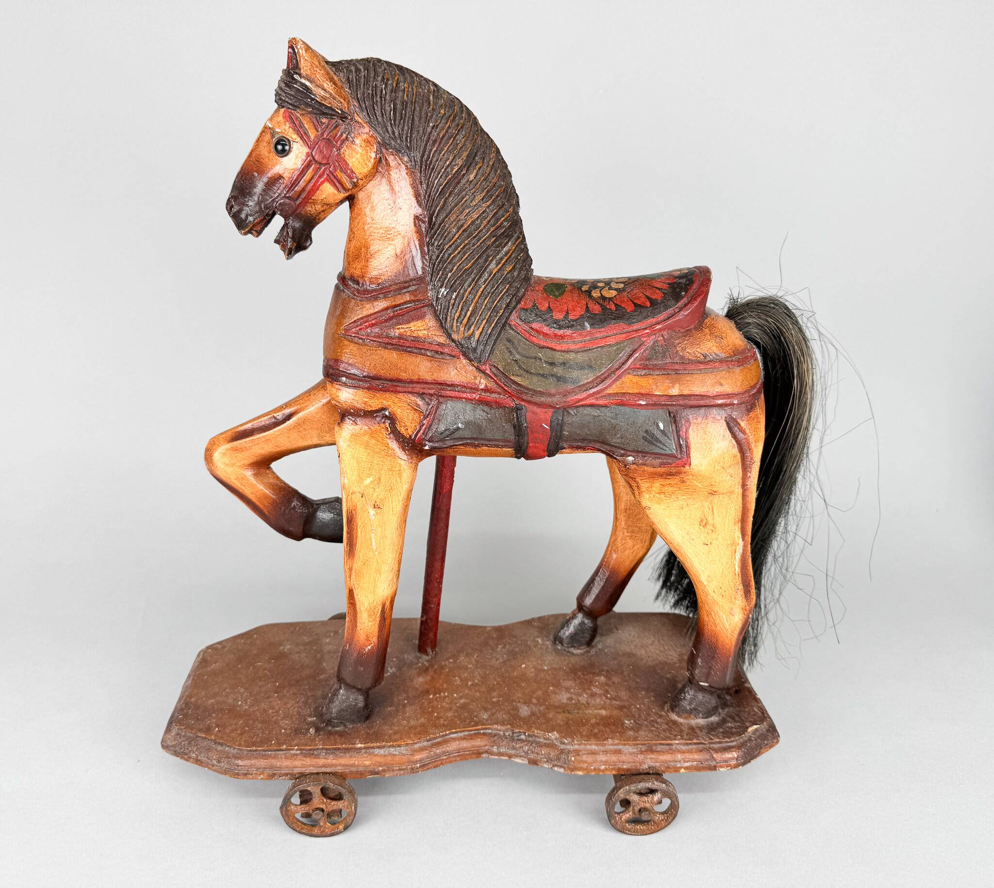 Vintage Wooden Horse on Wheels