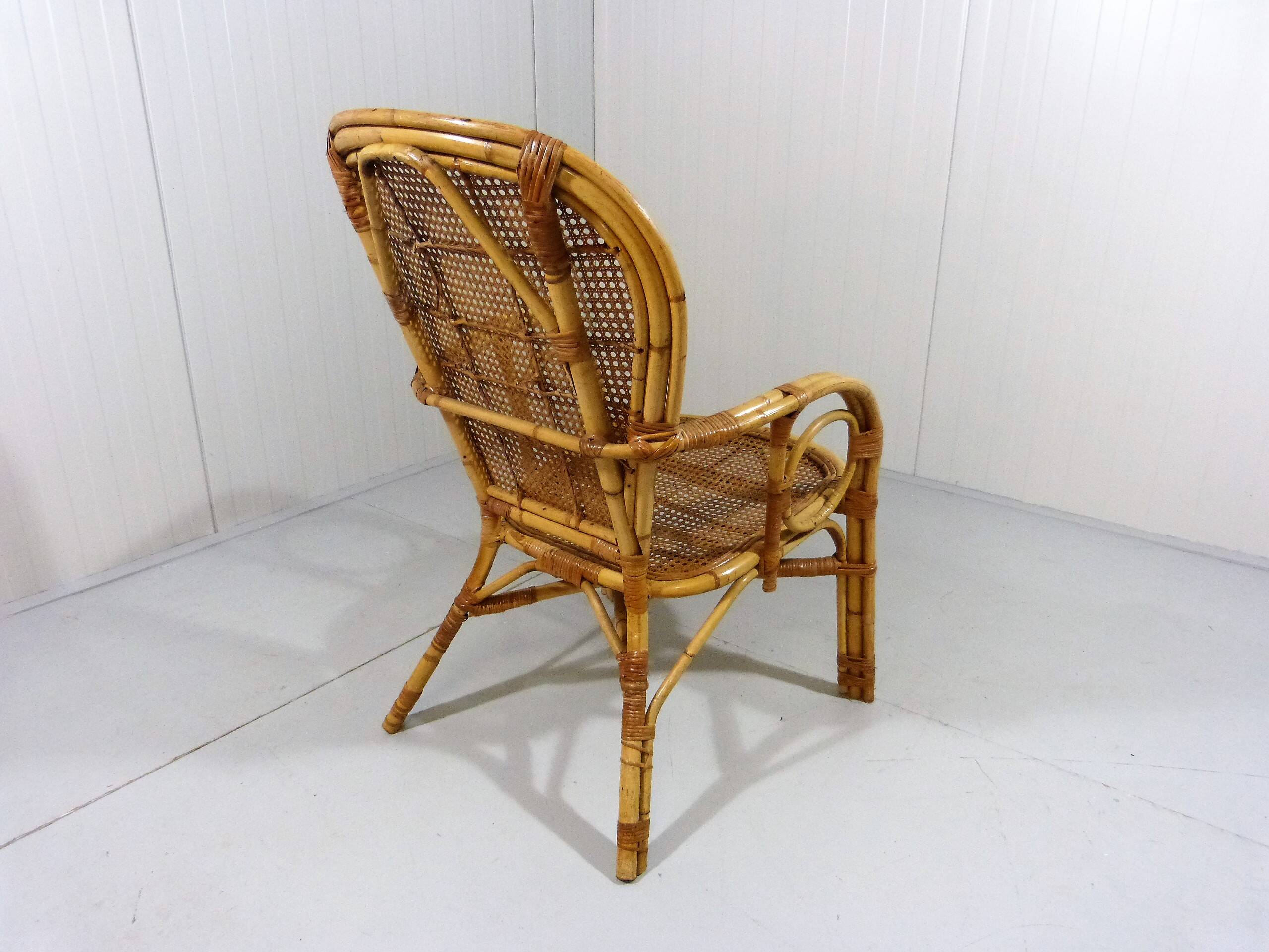 Italian rattan chair 1970's