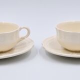 2 luncheon cups off-white earthenware Lunéville décor relief France