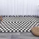4x7 Checkered Handmade Wool Rug 137x214Cm SK 241436