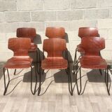 Set of 6 vintage sled chairs
