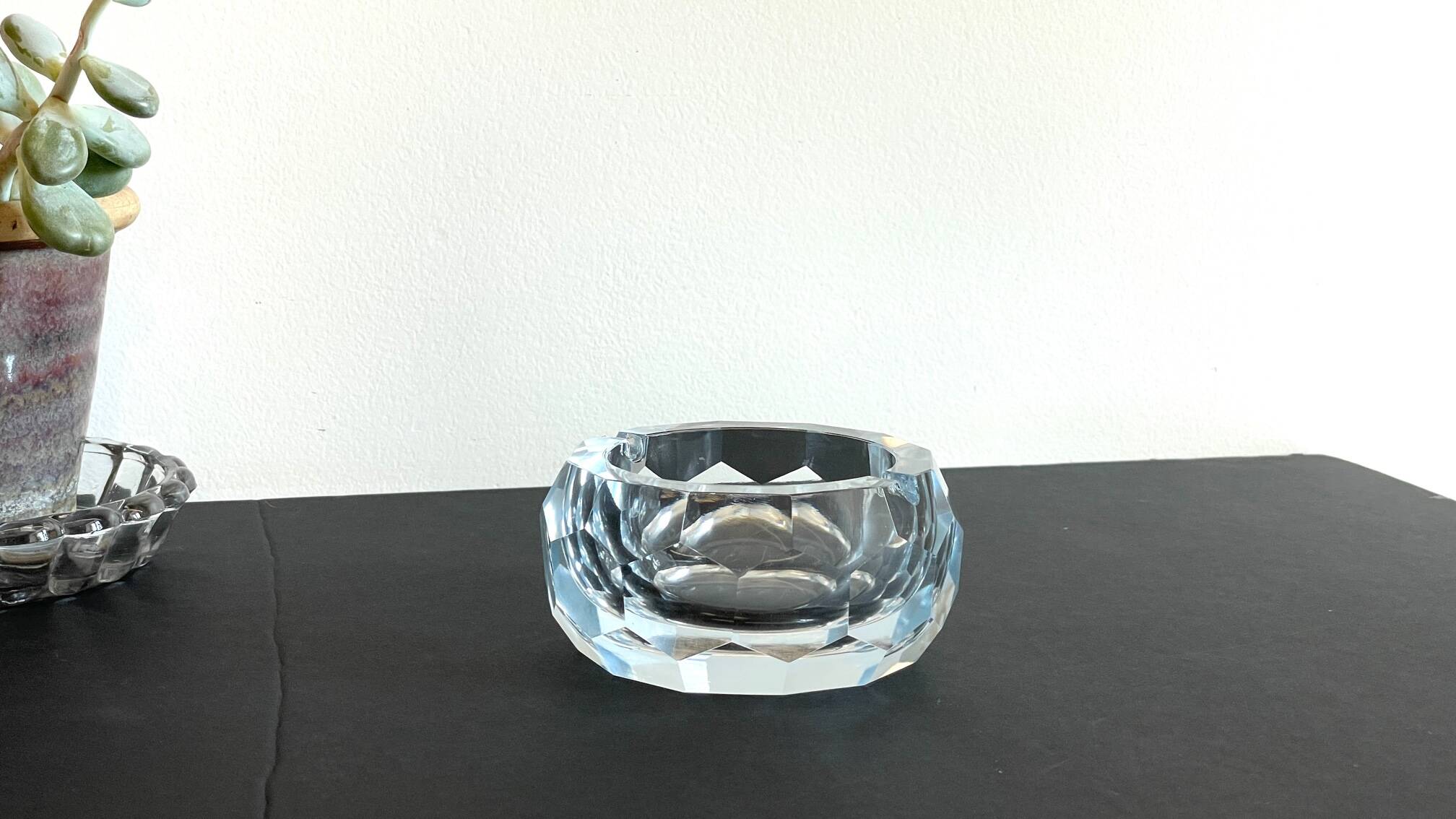 Vintage Multifaceted Crystal Ashtray