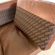 Vintage Danish mid-century dark cognac leather 2 seater Stouby sofa