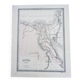 Ancient Egypt, original map printed in 1852.