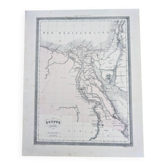 Ancient Egypt, original map printed in 1852.