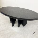 Vintage black stone coffee table, 1980s