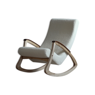 Rare vintage rocking chair,czechoslovakia, 1950