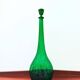 Italian carafe Empoli in iridescent green with diamond pattern.