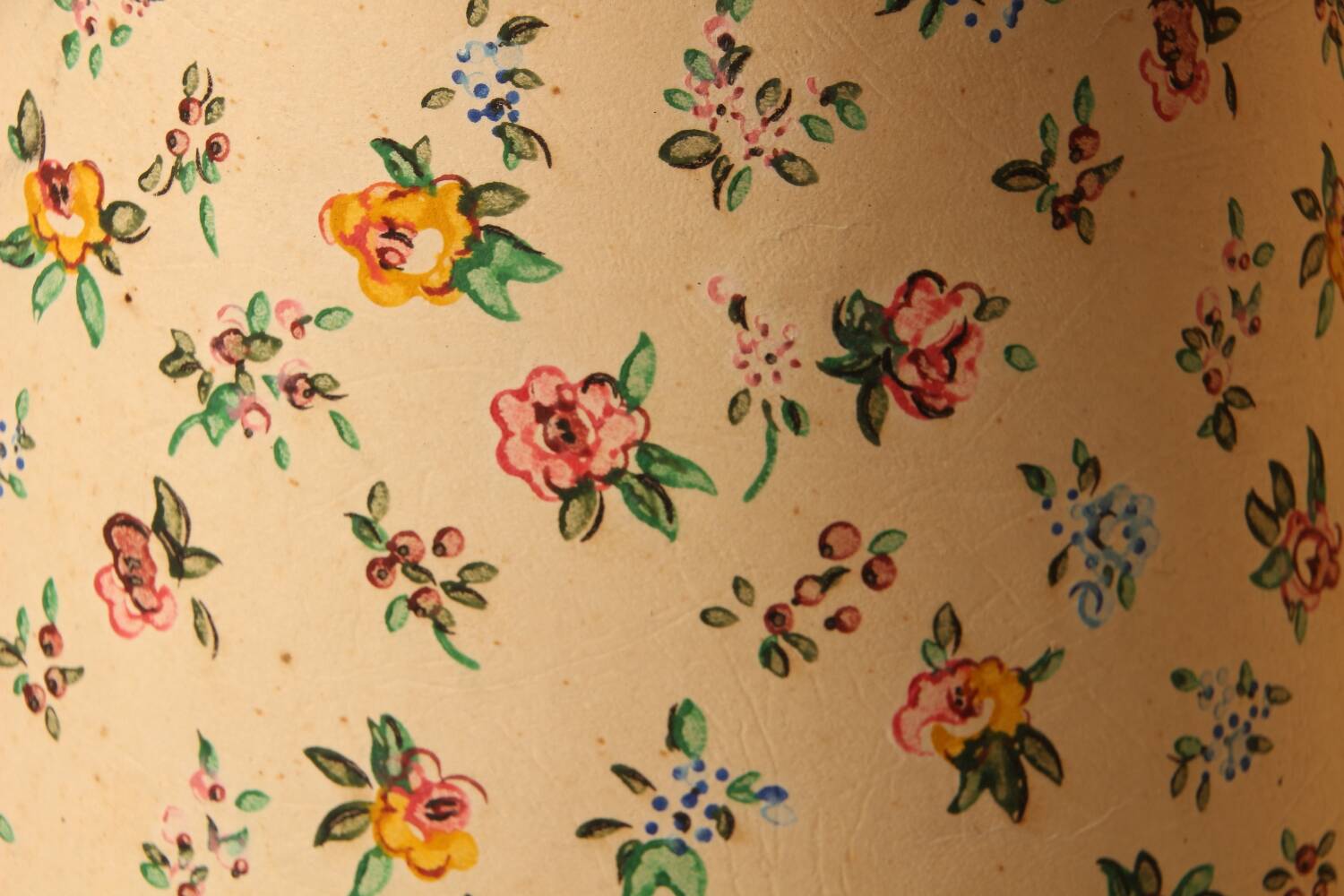 Pair of lamps with hand-painted floral shades