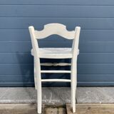 Vintage mulched stool painted white