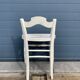 Tabouret paillé vintage peint en blanc