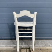 Vintage mulched stool painted white