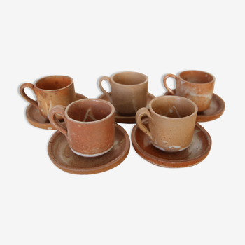 Set of 5 sandstone cups