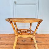 Rattan coffee table / end table, circa 1950
