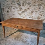 Antique oak farmhouse table – Circa 1900 – Rustic table with drawer