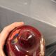 Vase Pot Paste Glass Blown Red Orange Lacquered Marbled Signed Dated Art Deco