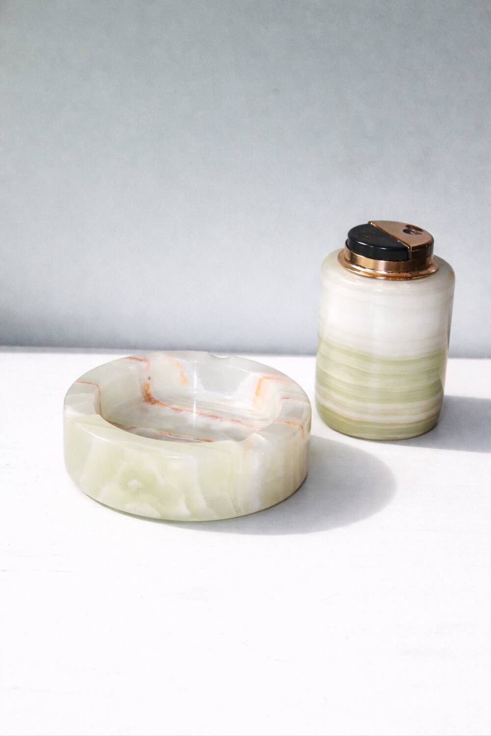 Vintage ashtray & table bookend in onyx - Art Deco period