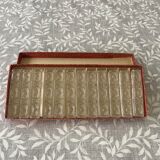 Set of 12 crystal knife holders with box