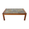 1970s Solid Teak and Tile Coffee Table, Denmark