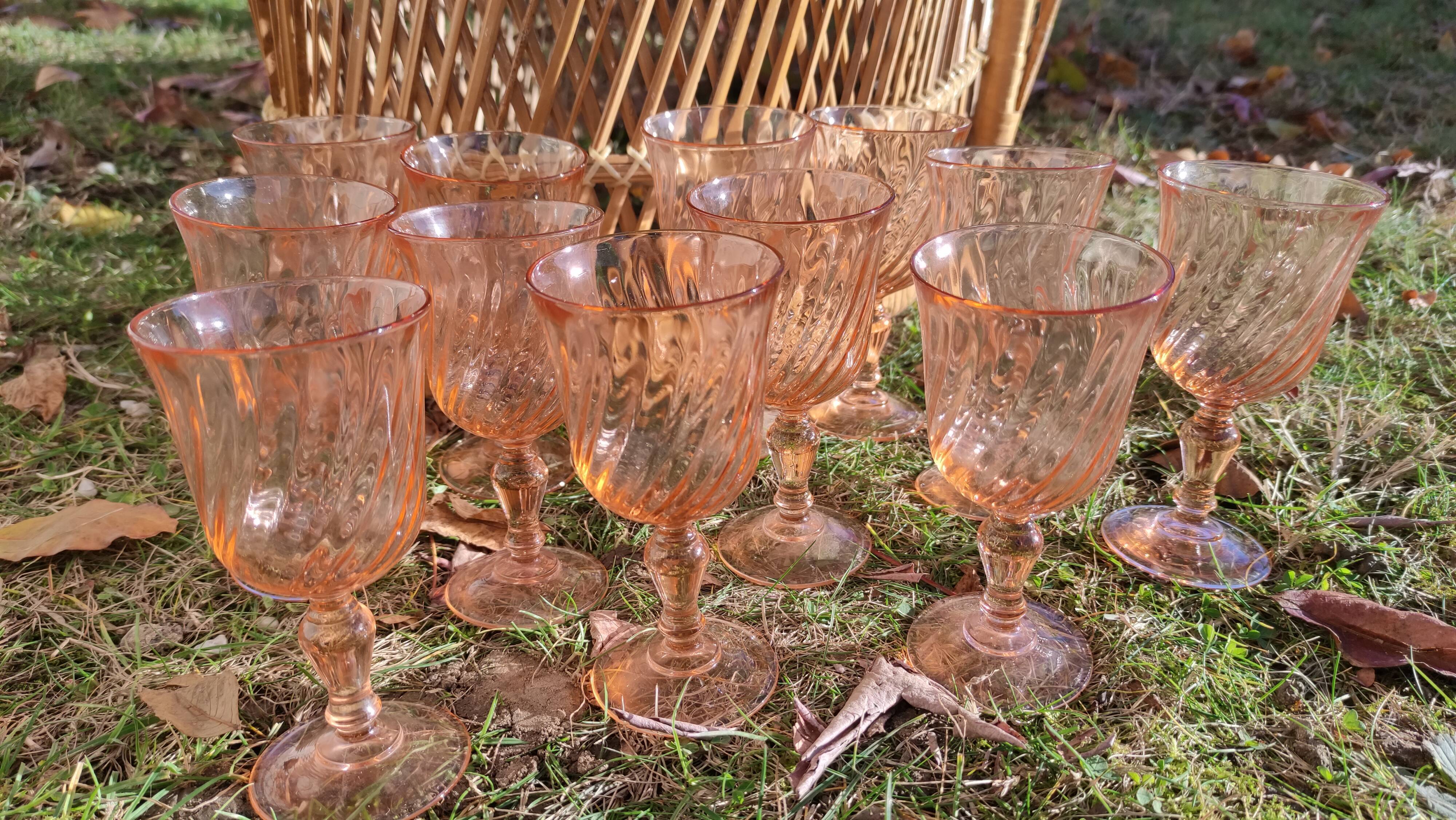 Set of twelve foot glasses Rosaline D'arcoroc Luminarc