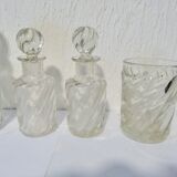 Set of twisted crystal bottles