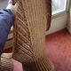 Rattan garden furniture set consisting of 3 armchairs and matching table