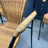 Wicker chairs by Frederick Weinberg, 1960s, set of 6