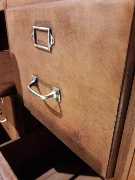 Former furniture of notary in oak 12 drawers 1930