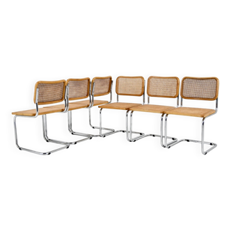 Ensemble de 6 Chaises de salle à manger Style B32 par Marcel Breuer