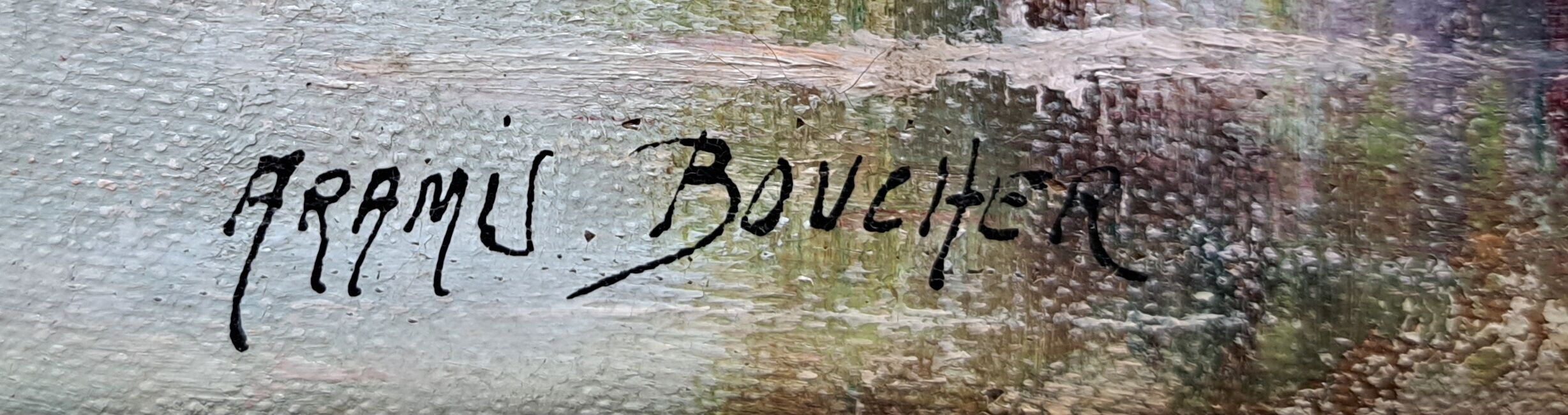 Lot of 2 units in perfect condition: 1 painting signed andré anglade + 1 painting signed aramis boucher