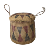 Wicker covered basket