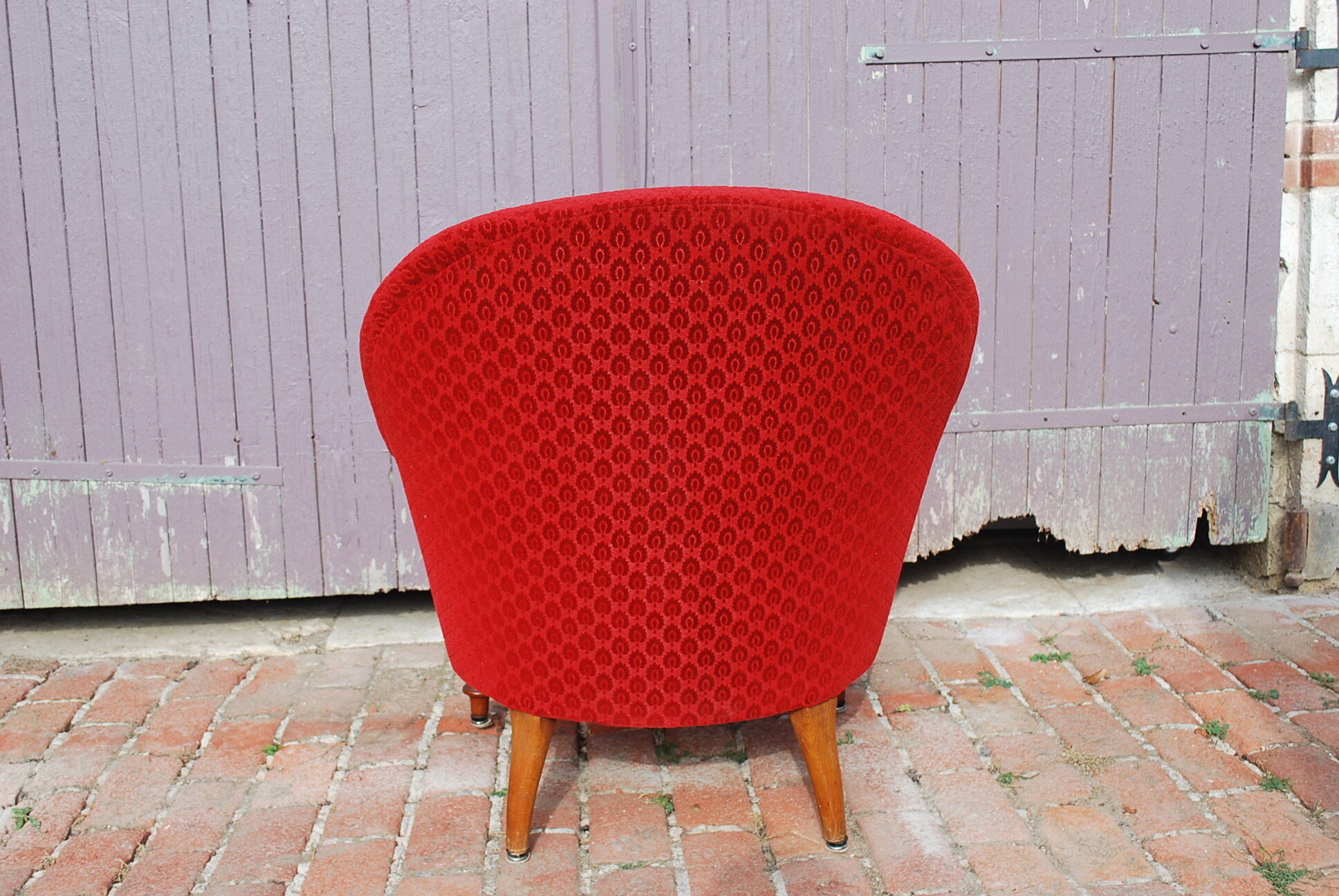 Red velvet armchair