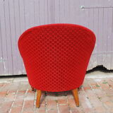 Red velvet armchair