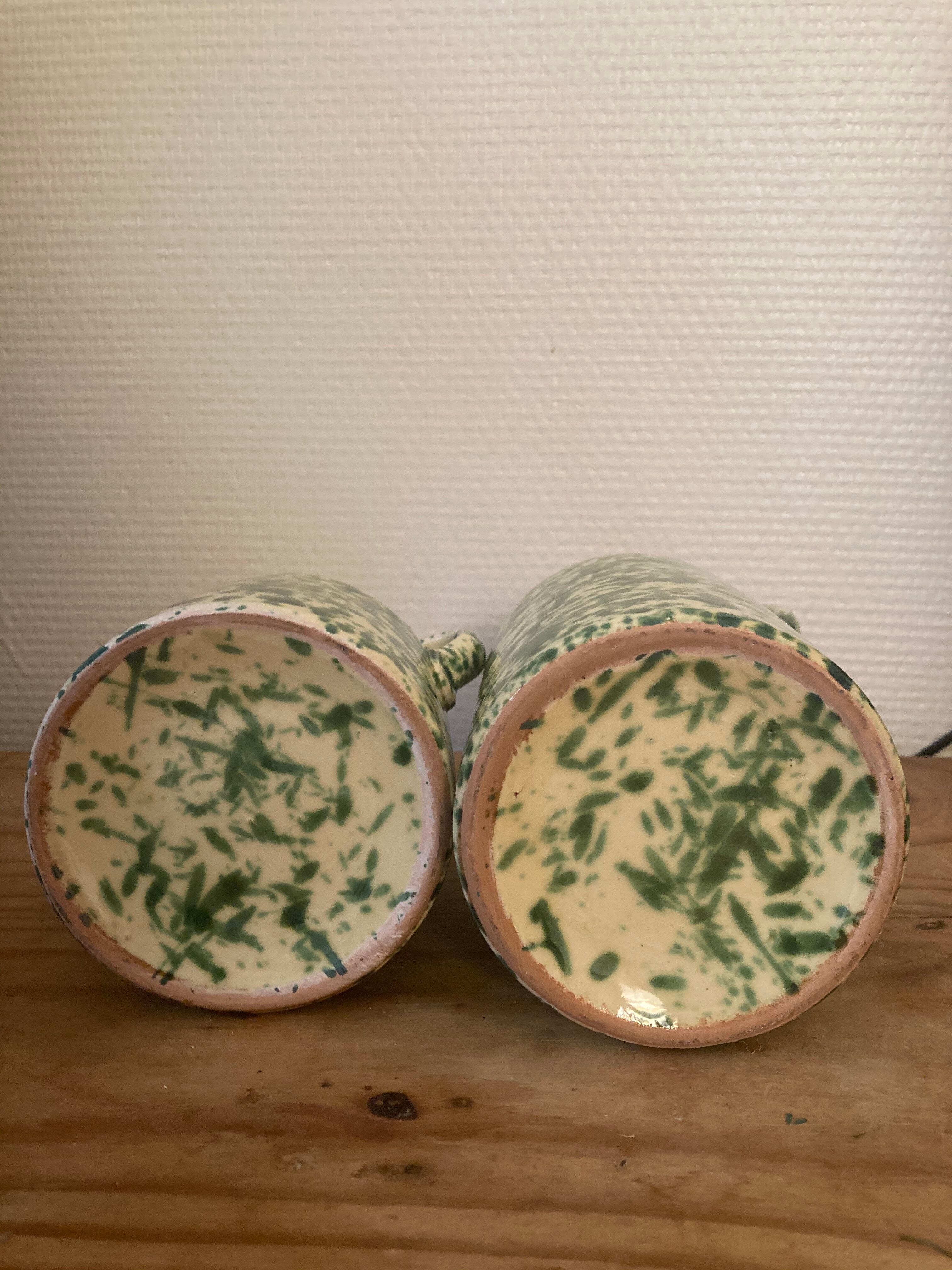 2 Speckled sandstone jars