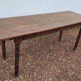 Rustic restaurant bistro table in solid oak, 1900 period - 1m85
