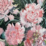 Painting "bouquet of carnations" by Lucienne MAILLOT Pannelle (1909-1989)