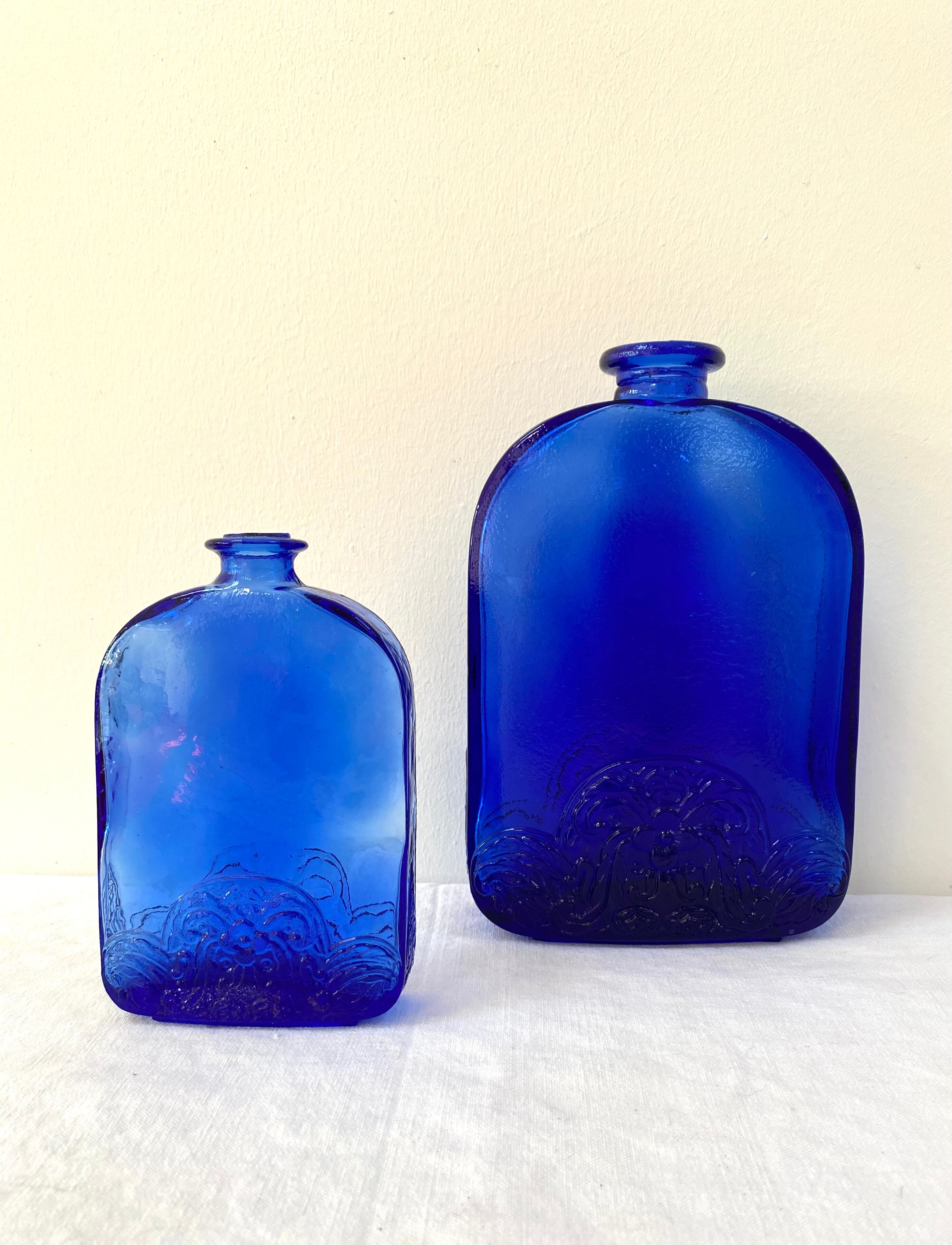Cobalt blue glass apothecary bottle