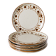 Set of 5 stoneware dessert plates with patterns, 1970.